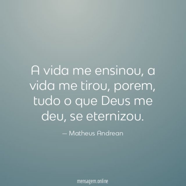 A vida me ensinou