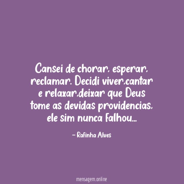 Cansei de chorar