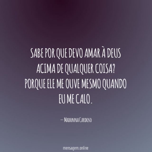 Sabe por que devo amar à Deus acima de qualquer coisa