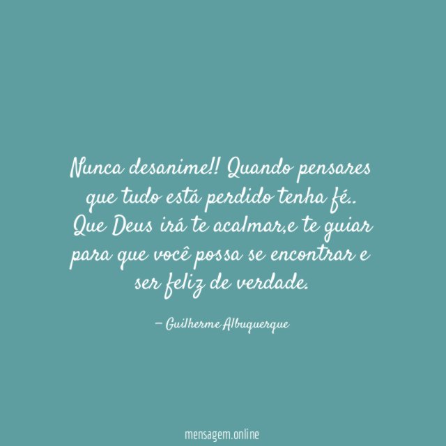 Nunca desanime
