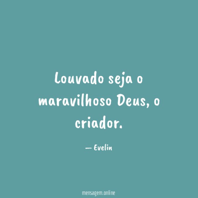 Louvado seja o maravilhoso Deus