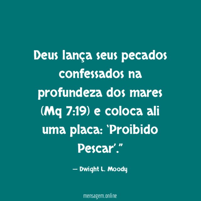 Deus lança seus pecados confessados na profundeza dos mares (Mq 7