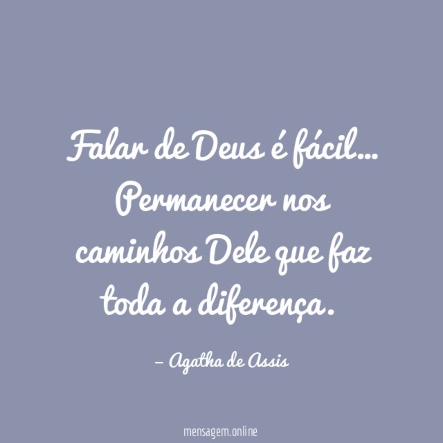 Falar de Deus é fácil