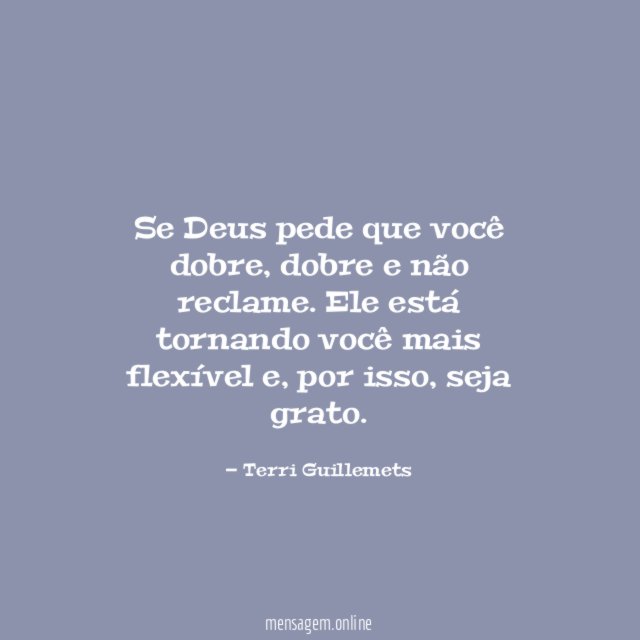 Se Deus pede que você dobre