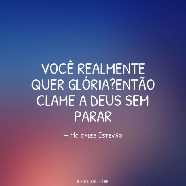 Você realmente quer glória