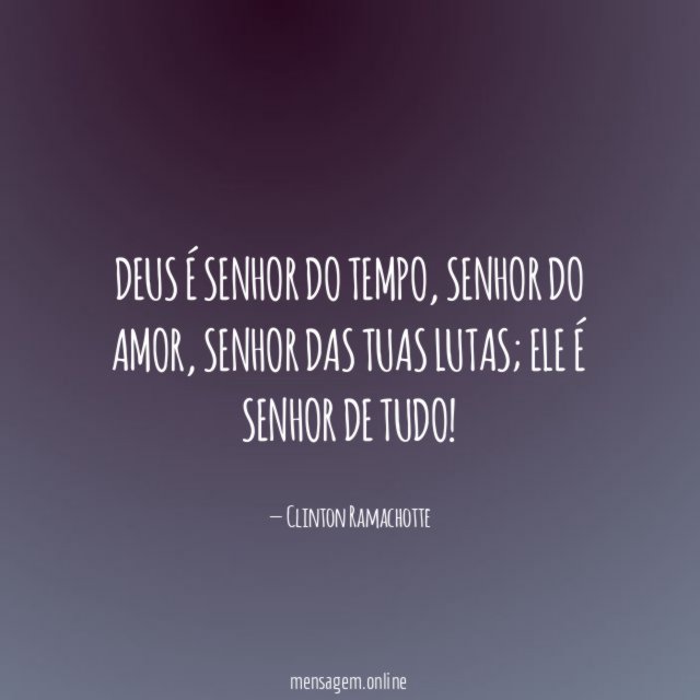 Deus é Senhor do tempo