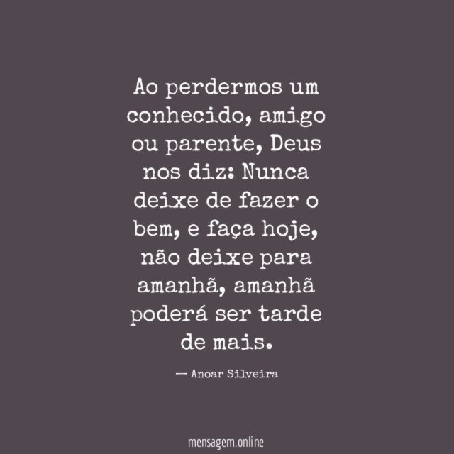 Ao perdermos um conhecido