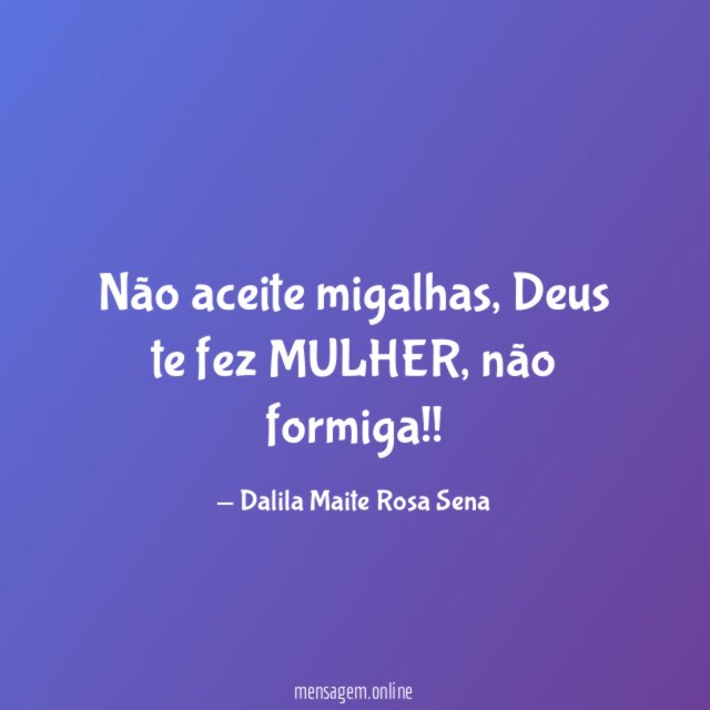 Não aceite migalhas