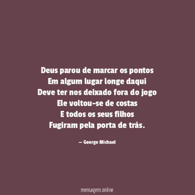 Deus parou de marcar os pontos Em algum lugar
