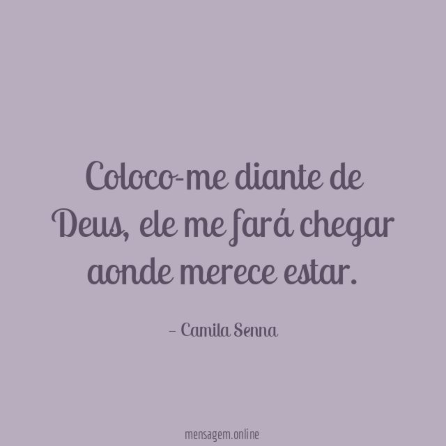 Coloco-me diante de Deus