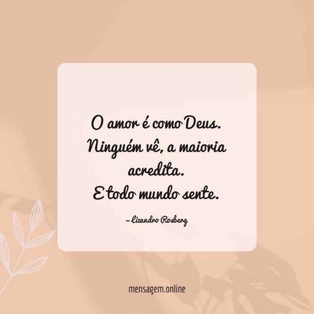 O amor é como Deus