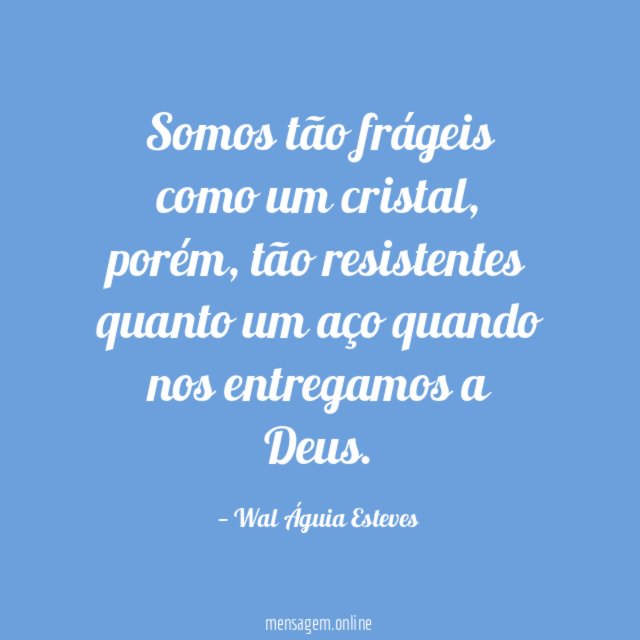 Somos tão frágeis como um cristal
