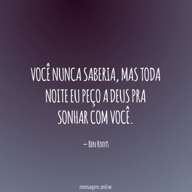 Você nunca saberia