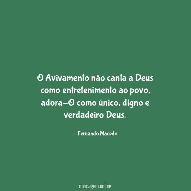 O Avivamento não canta a Deus como entretenimento ao povo