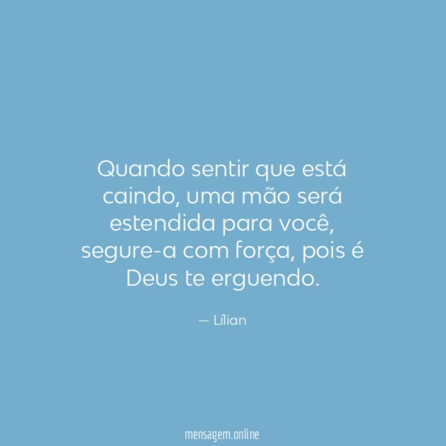 Quando sentir que está caindo