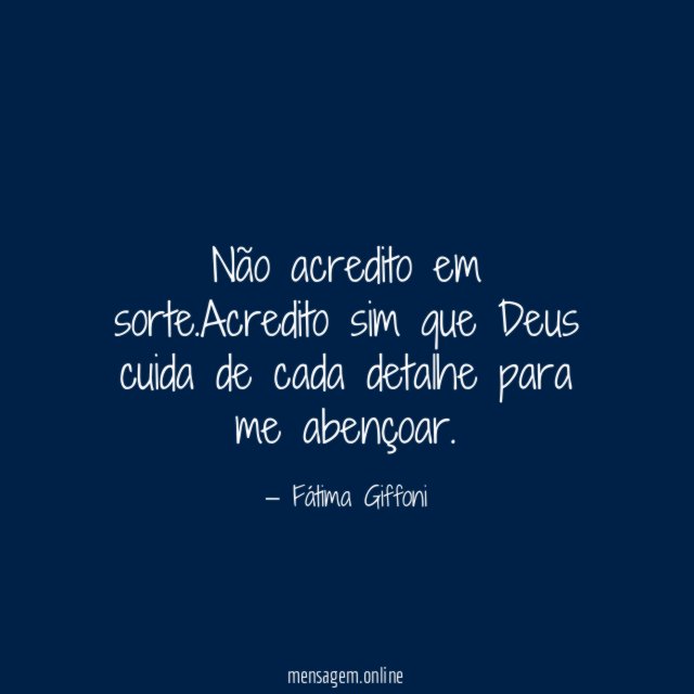 Não acredito em sorte