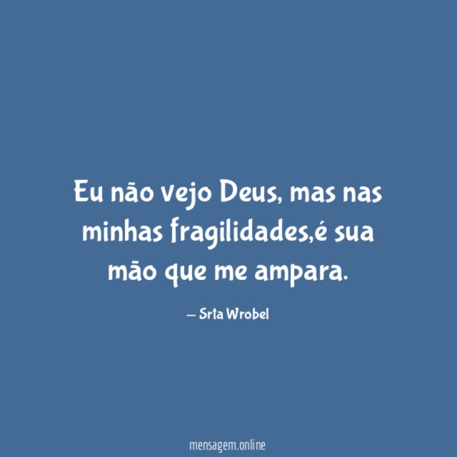 Eu não vejo Deus