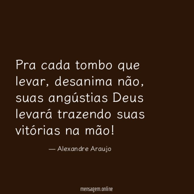 Pra cada tombo que levar