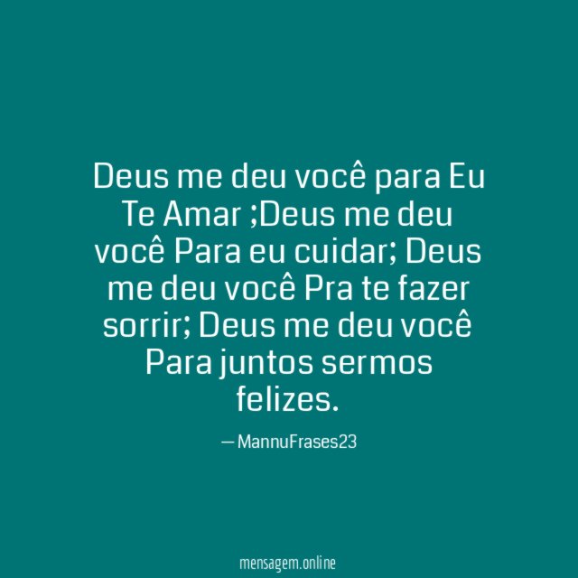 Deus me deu você para Eu Te Amar