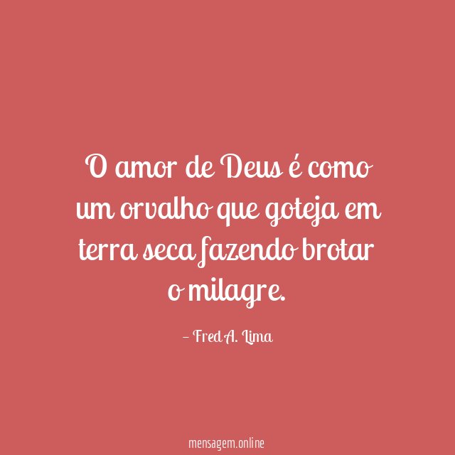 O amor de Deus é como um orvalho
