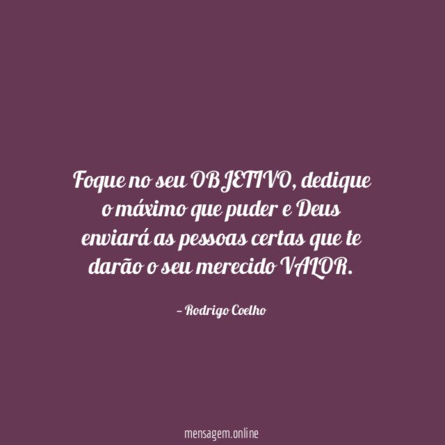 Foque no seu OBJETIVO
