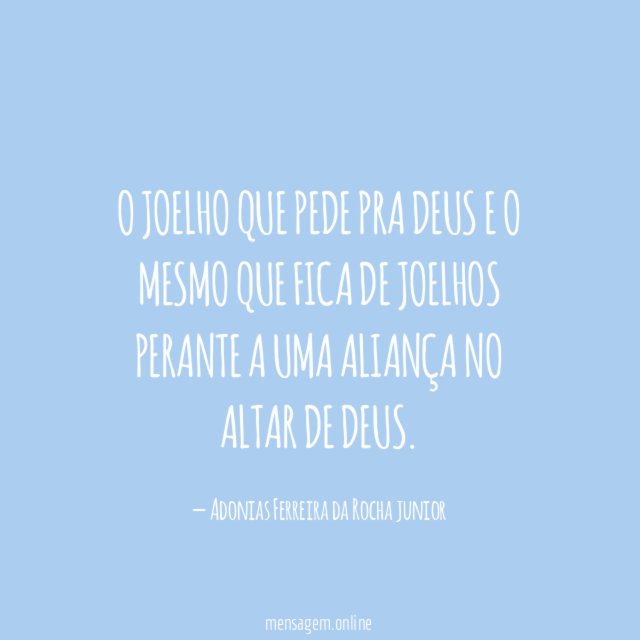 O joelho que pede pra Deus