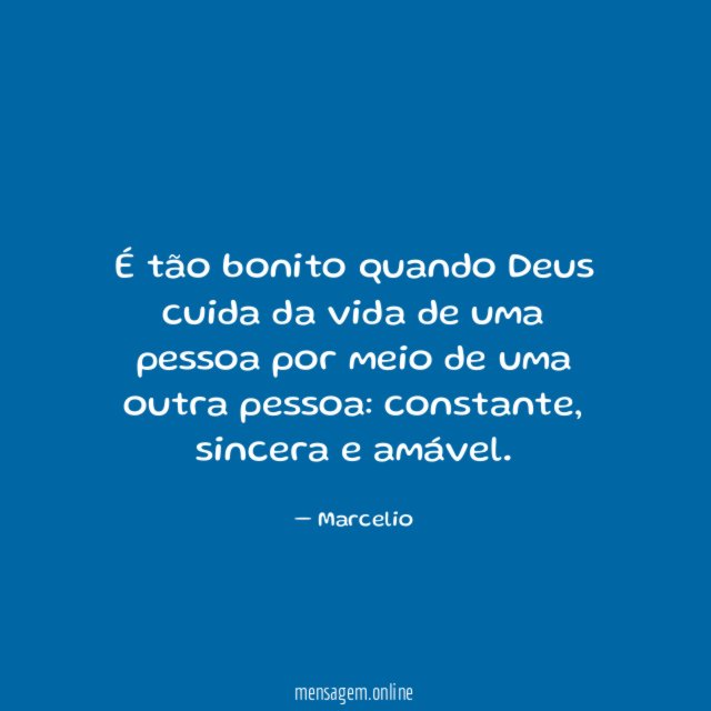 É tão bonito quando Deus cuida da vida
