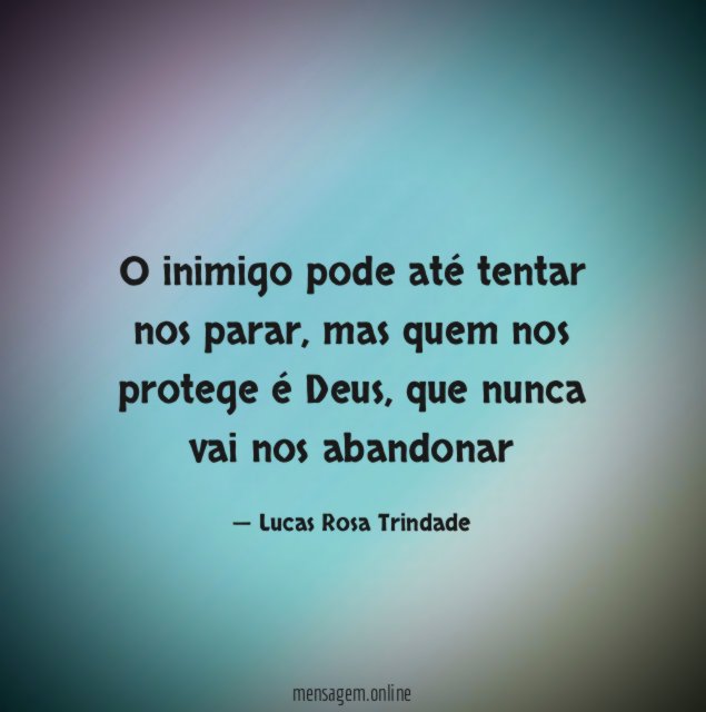 O inimigo pode até tentar nos parar