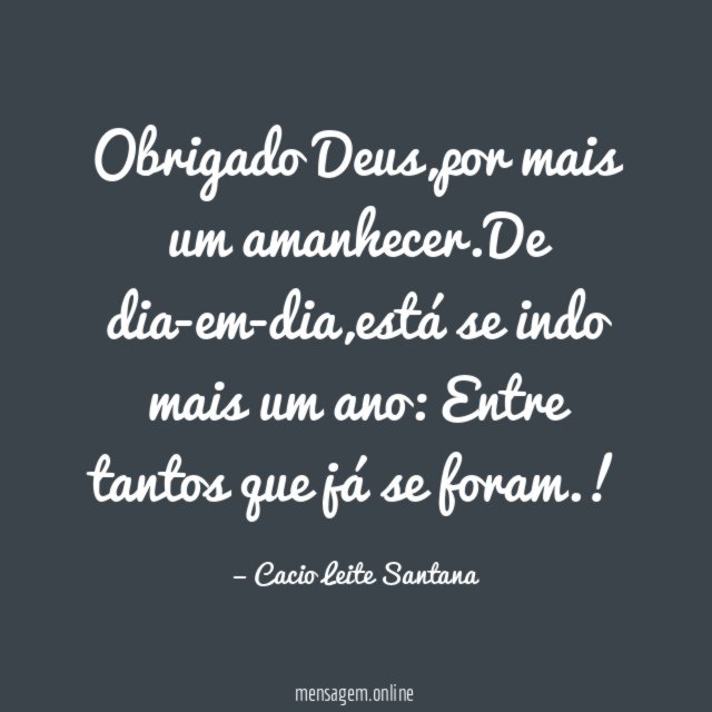Obrigado Deus