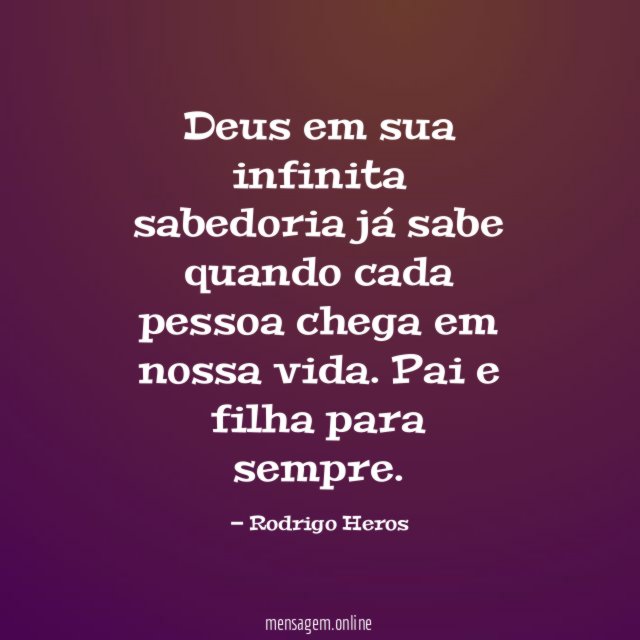 Deus em sua infinita sabedoria já sabe quando