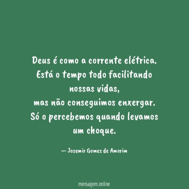 Deus é como a corrente elétrica