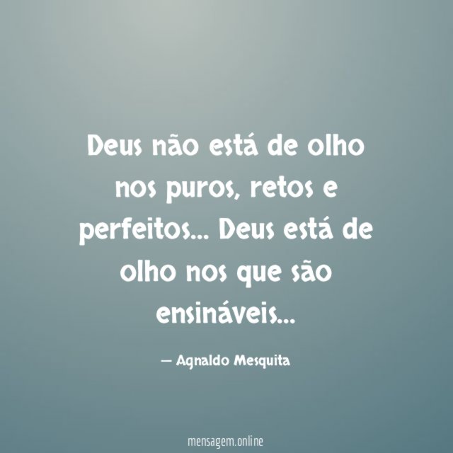 Deus não está de olho nos puros