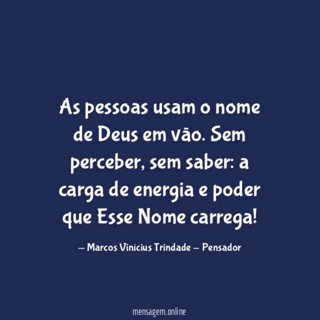 As pessoas usam o nome de Deus em vão