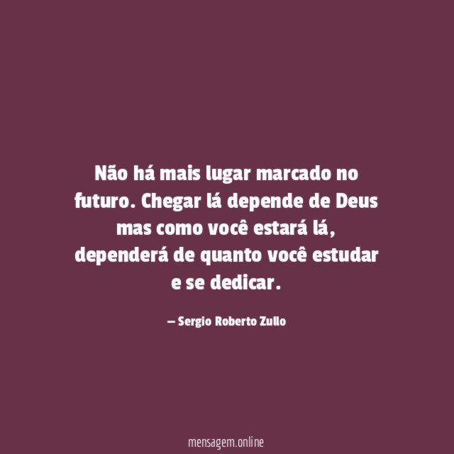 Não há mais lugar marcado no futuro