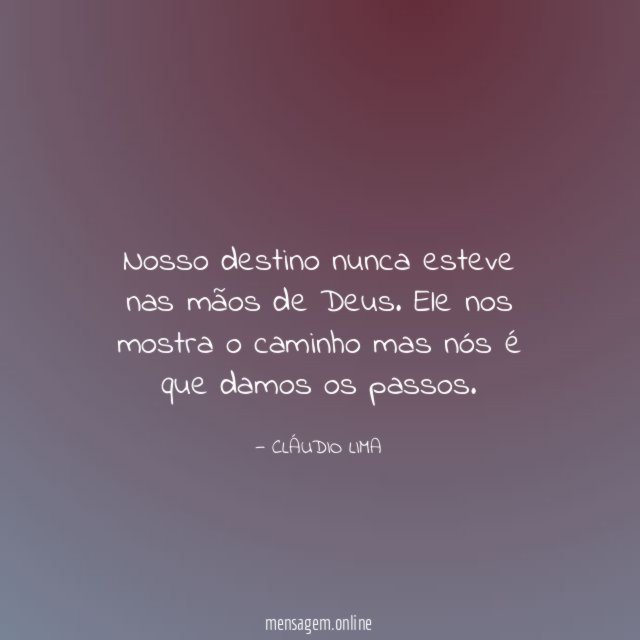 Nosso destino nunca esteve nas mãos de Deus