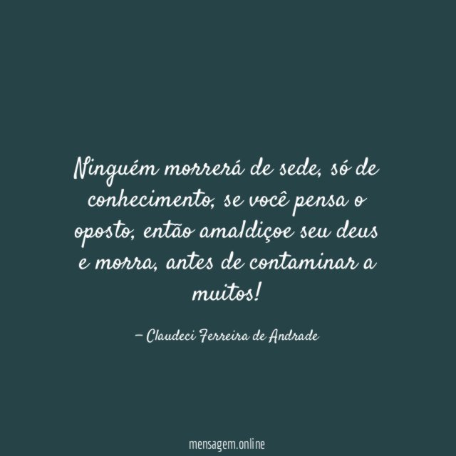 Ninguém morrerá de sede