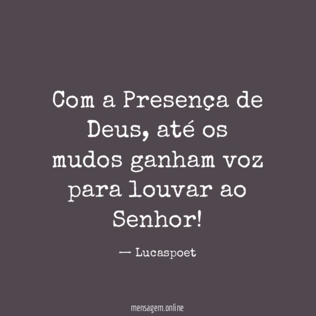 Com a Presença de Deus