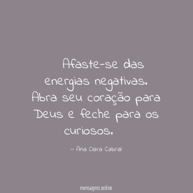 ╰ღ╮Afaste-se das energias negativas