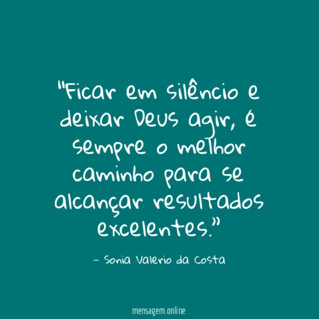 Ficar em silêncio e deixar Deus agir