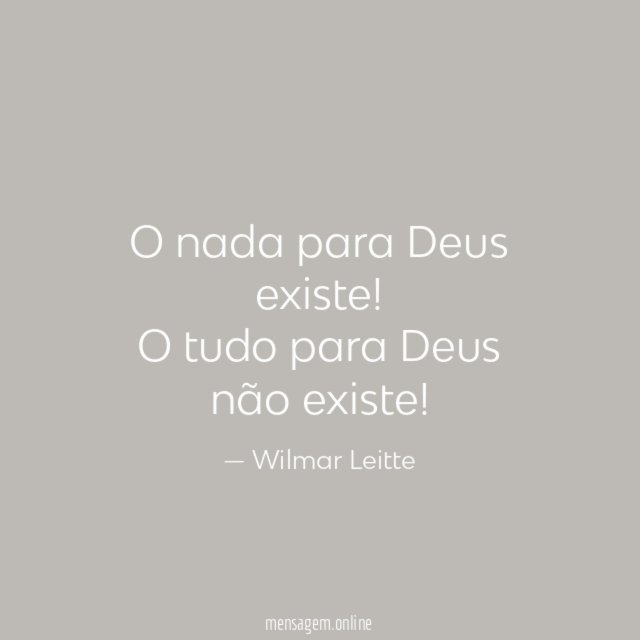 O nada para Deus existe