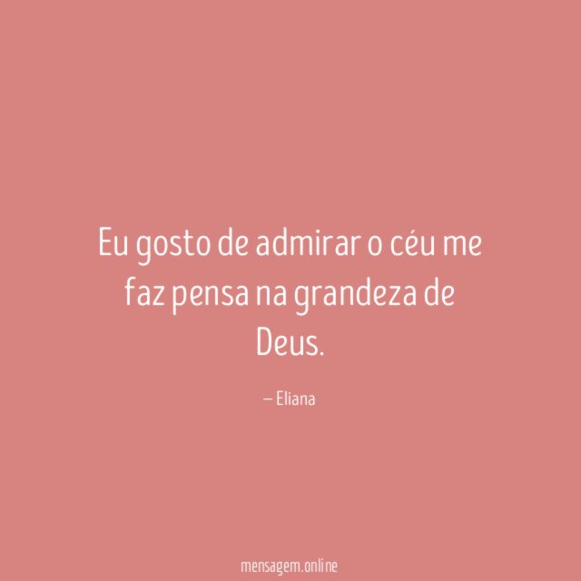 Eu gosto de admirar o céu me faz