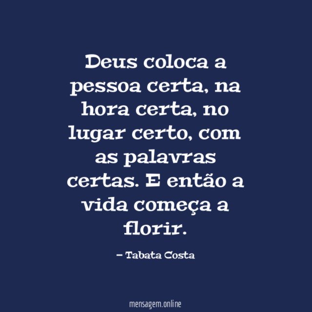 Deus coloca a pessoa certa