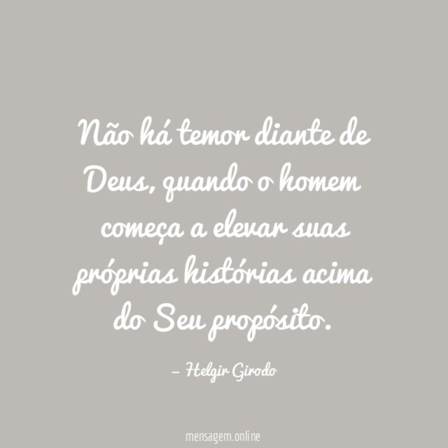 Não há temor diante de Deus