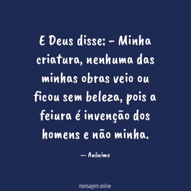 E Deus disse