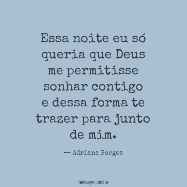 Essa noite eu só queria que Deus me permitisse