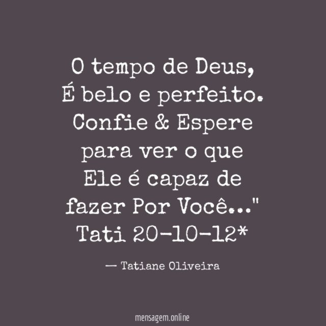O tempo de Deus