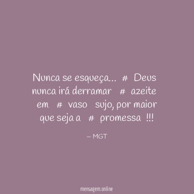 Nunca se esqueça