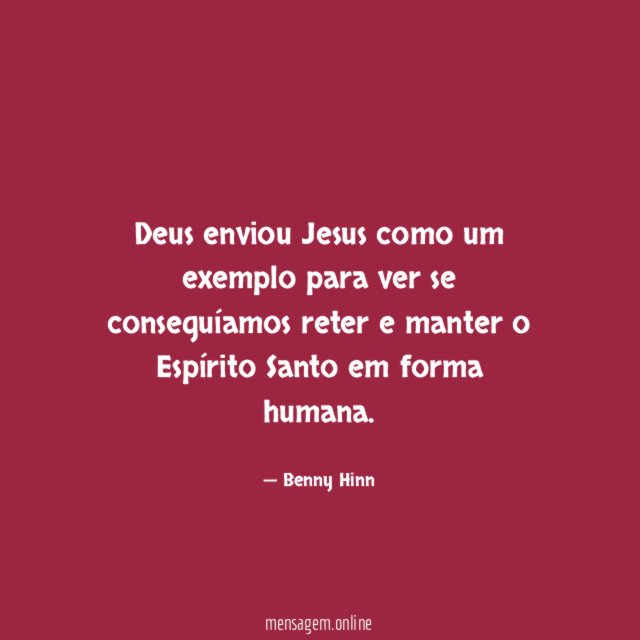 Deus enviou Jesus como um exemplo para ver