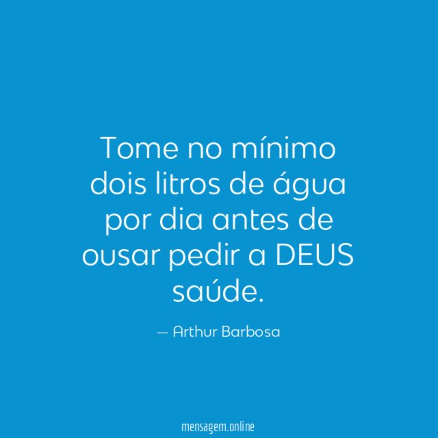 Tome no mínimo dois litros de água por
