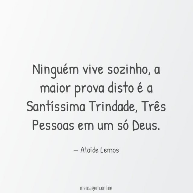 Ninguém vive sozinho